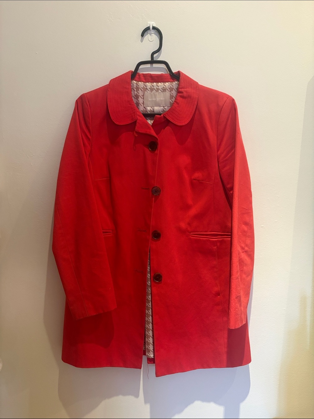 Banana Republic Bright Red Women's Button-Front Varsity Jacket